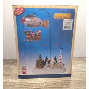 LEMAX Kringle's Air Field #24484 Animated Blimp Santa Christmas Scene Works!